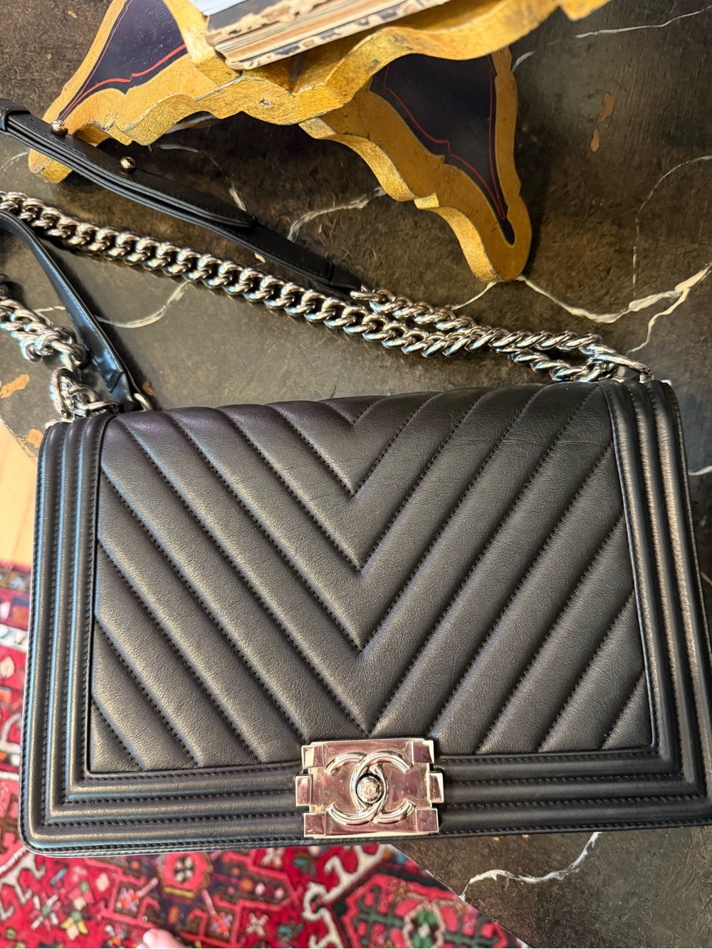 Chanel Black Boy Bag with Silver Hardware. Karl Lagerfeld Design 🩶🩶🩶